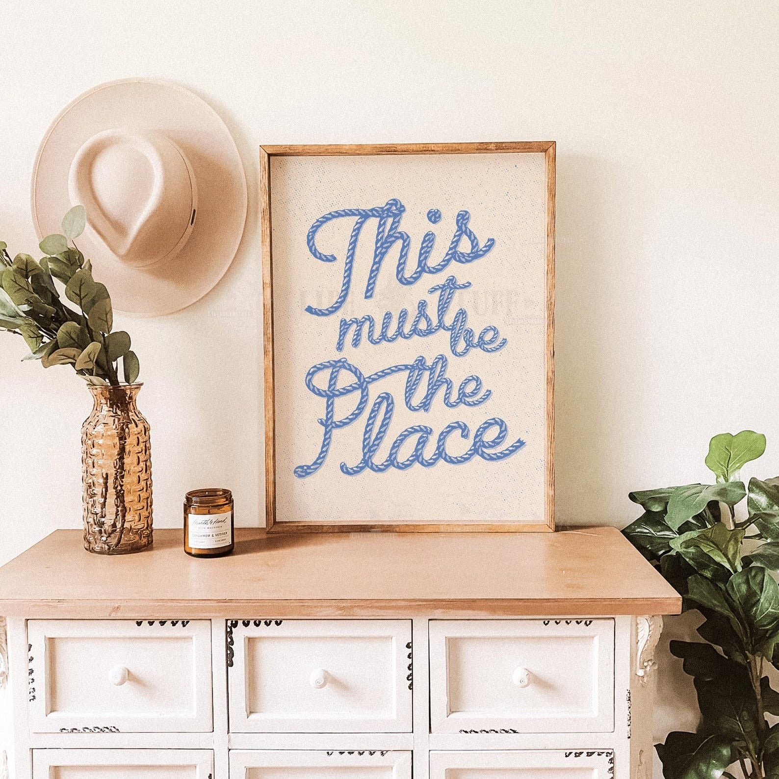"This Must Be The Place" western typography art print around western theme decor