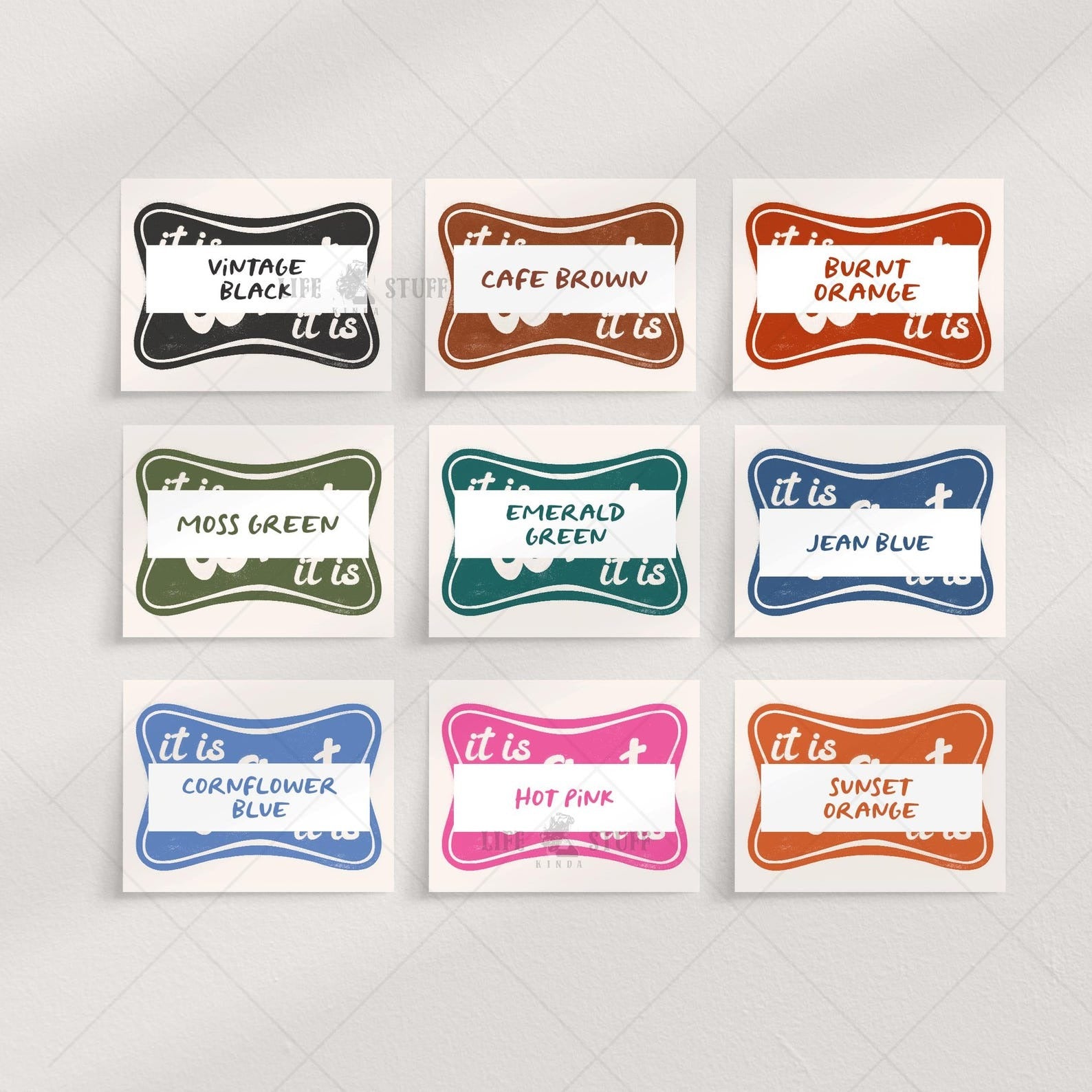 Color options for the "It Is What It Is" aesthetic poster